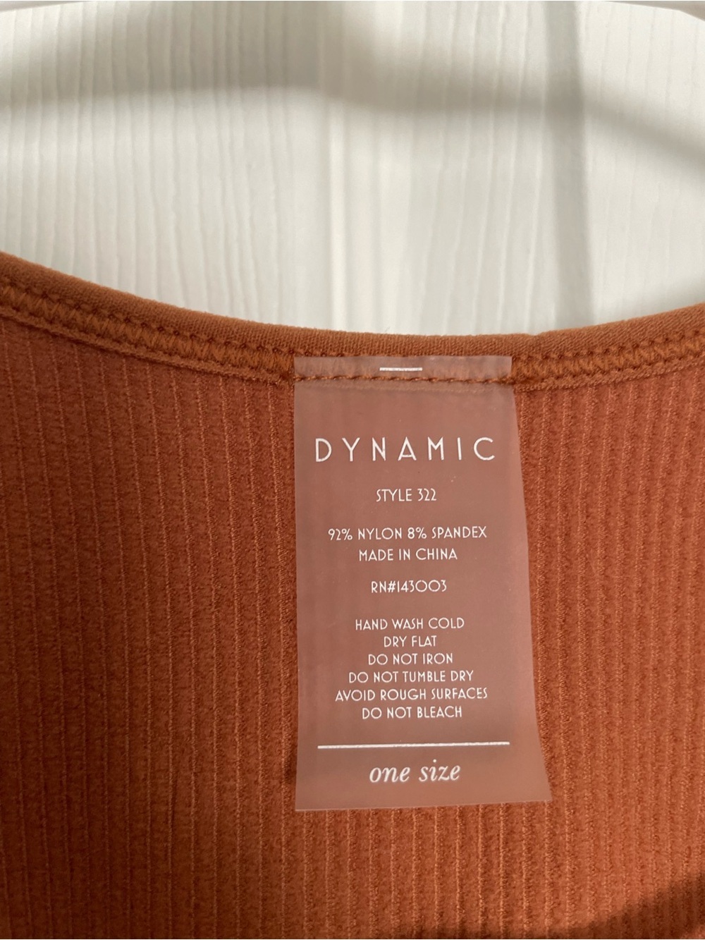 Dynamic Women’s XS/S Ribbed V-Neck Crop Top - Rust - Picture 2 of 5